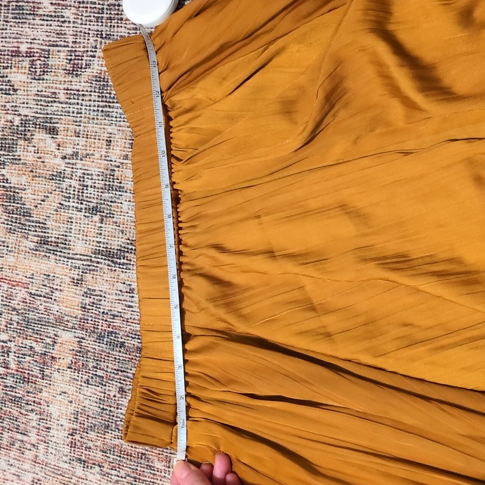 Anthropologie Golden Midi Silk Skirt - Picture 5 of 5